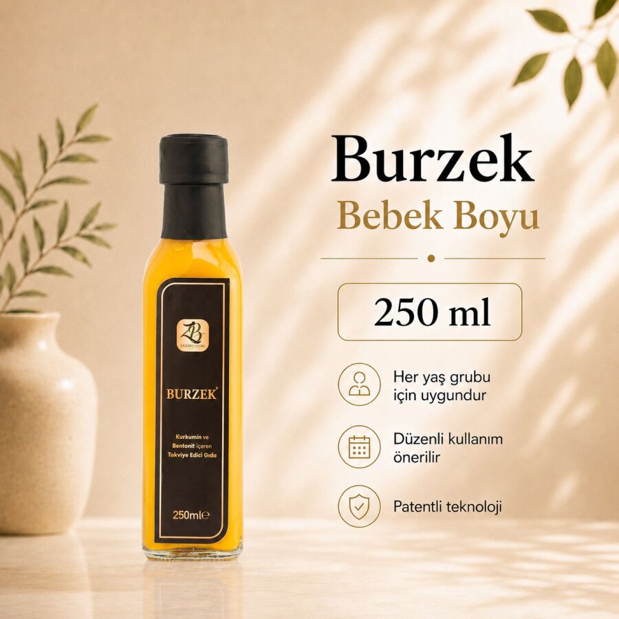 BURZEK - Supplementary Food Containing Curcumin and Bentonite Clay - 250 ml - 1