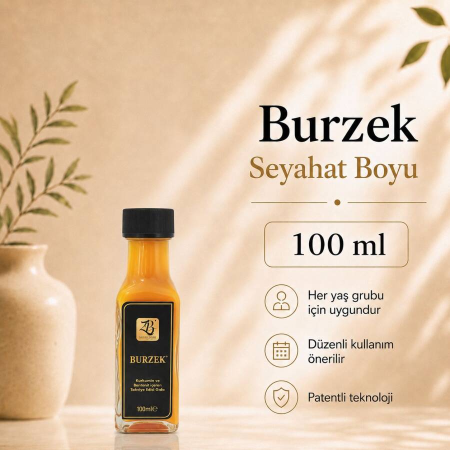 BURZEK - Kurkumin ve Bentonit Kili İçeren Takviye Edici Gıda 100 ml - ZB SAĞLIKLI YAŞAM