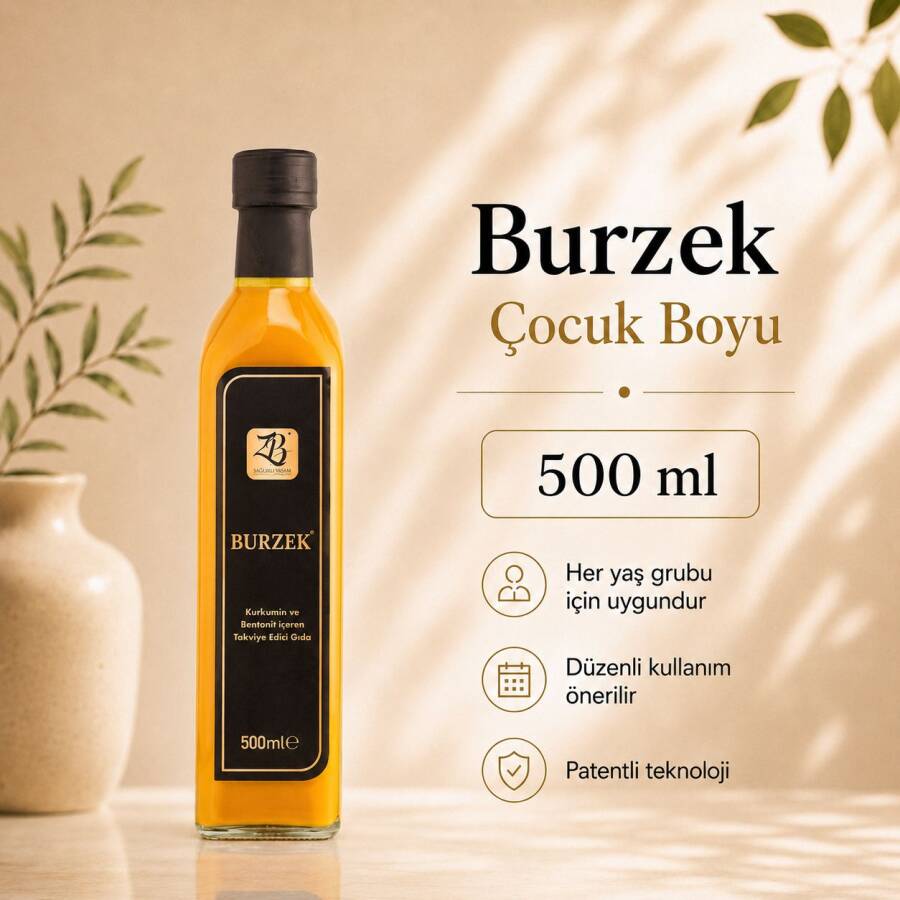 BURZEK - Kurkumin ve Bentonit Kili İçeren Takviye Edici Gıda 500 ml - ZB SAĞLIKLI YAŞAM