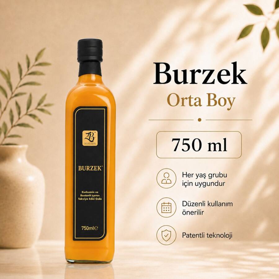 BURZEK - Kurkumin ve Bentonit Kili İçeren Takviye Edici Gıda 750 ml - ZB VITA SANA